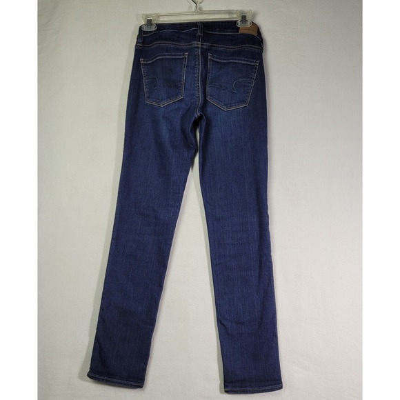 American Eagle Jean Blue Denim Womens Size 4 Skinny Mid Rise Next Level Stretch - Picture 2 of 13